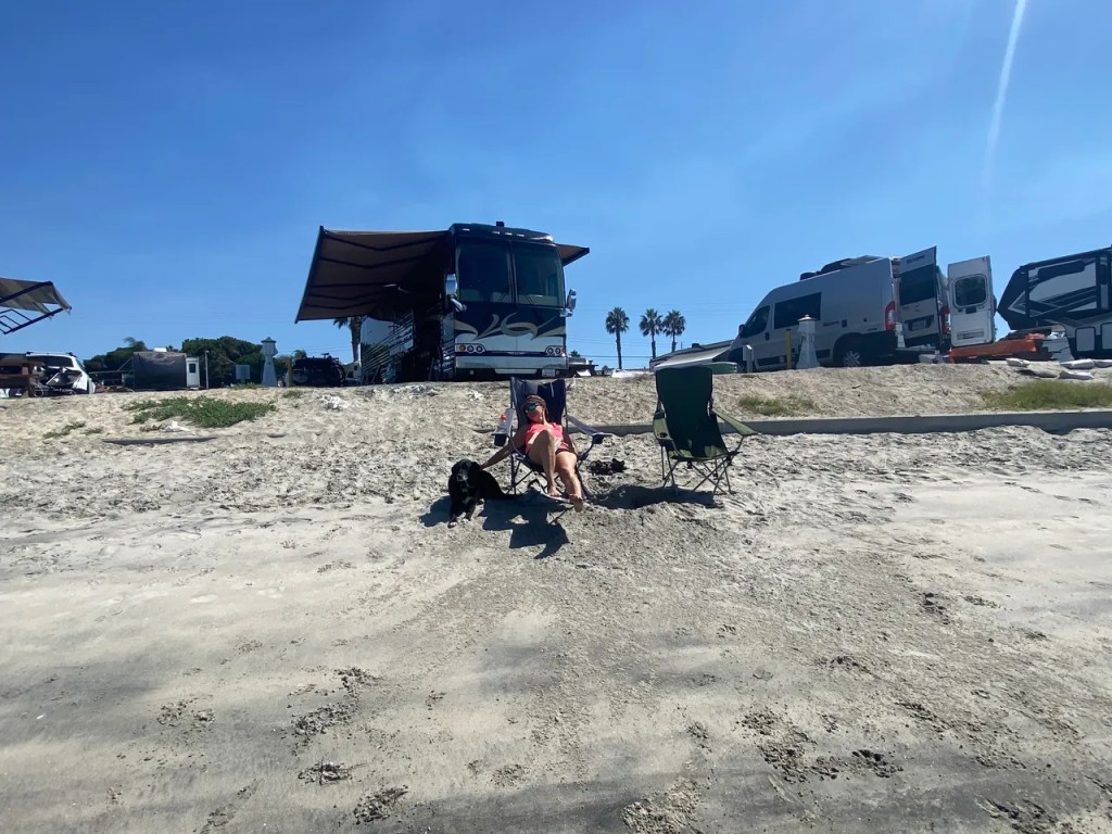 Relaxing on the beach